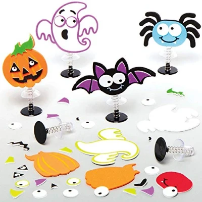 Afbeelding van Baker Ross AX223 Halloween Spring Speeltje Pack Van 8, Klein Knallend Speelgoedambacht Met Leuke Enge Karakters, Foam Kunst Speelgoed Stickers