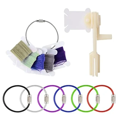 Afbeelding van Floss Bobbin Winder Borduurgaren En 10 Stks Spoelringen, voor Kruissteek Draad Organizer Borduurwerk Crafting Naaien DIY