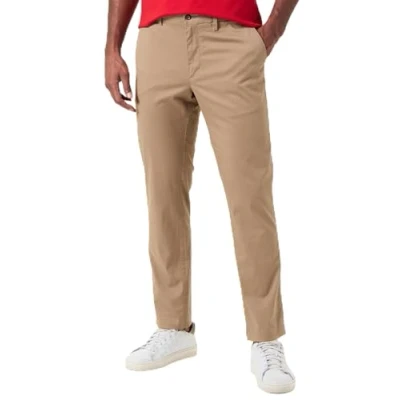 Afbeelding van Tommy Hilfiger Heren Chino Denton Bedrukte Structuur MW0MW35637, Chino, Khaki, 3229, Kaki (Safari Canvas), 29W / 32L