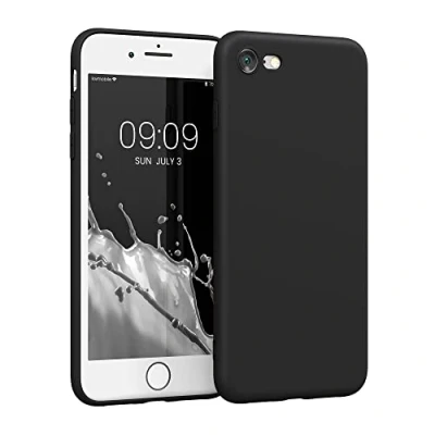 Afbeelding van kwmobile telefoonhoesje compatibel met Apple iPhone SE (2022) / (2020) 8 7 hoesje Case voor smartphone Van TPU In mat zwart