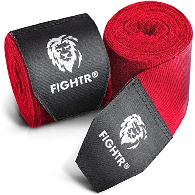 Afbeelding van FIGHTR® Premium boksbandages voor maximale stabiliteit en veiligheid, 2,5 m, semi elastische bandage met duimlus boksen, MMA, Muay Thai, handbandage, sport, set van 8