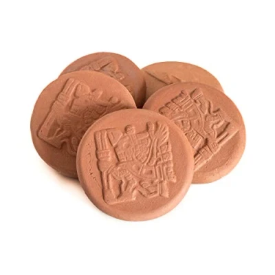 Afbeelding van SIMARU Tabaksbevochtiger, Humidrole Pouch Button voor humidor bevochtiger, terakottasteen, terracotta humidifying stone tegen uitdrogen van tabak/draaitabak, altijd verse tabak (5 stuks)