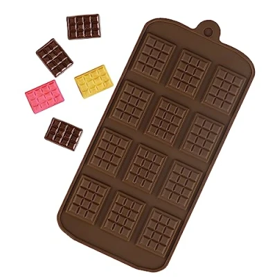 Afbeelding van Kleine siliconen chocoladereepvorm, Mini Chocolade Bar Mallen, Snoep Maken Schimmel, 12 holte Break Apart Mallen Non Stick Herbruikbare DIY Bakvormen Candy