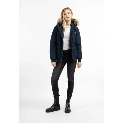 Afbeelding van Winterblouson met nepbont afwerking DREIMASTER L / Donker Marineblauw 83% Polyester 17% Katoen