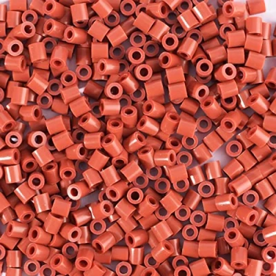 Afbeelding van Vaessen Creative Strijkparels, rood bruin, 1100 stuks, steekkralen voor het knutselen met kinderen, doe zelf vormgeven van sieraden, decoratie, versieringen en andere knutselideeën