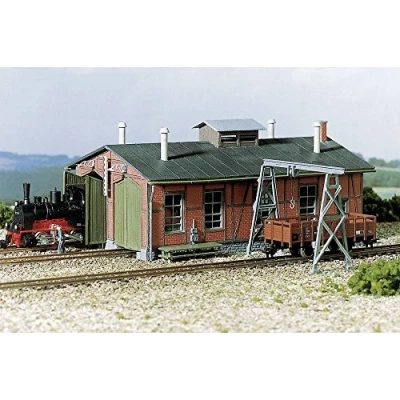 Afbeelding van Auhagen 11 355 H0 Dubbele locomotiefloods met portaalkraan