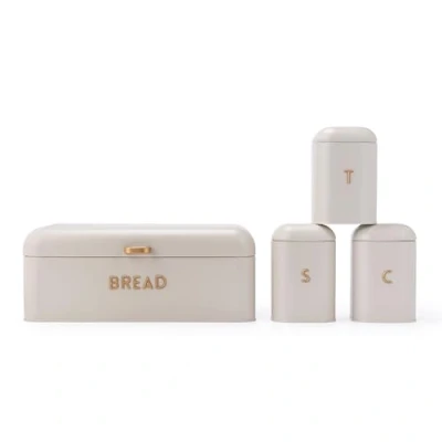 Afbeelding van Salter BW13731OEU7 Kiezelsteen, 4 delige aanrechtset, broodbak, thee, suiker, koffiebusjes, opslagcontainers, duurzaam gepoedercoat staal, gemakkelijk schoon te maken, voorraadpotten, keukenaanrecht,