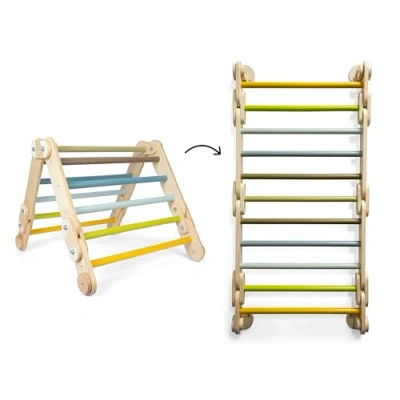 Afbeelding van small foot klimmen driehoek muur bars 2in1 Adventure van hout, met 4 adapters, activiteit speelgoed, vanaf 2 jaar, 12625