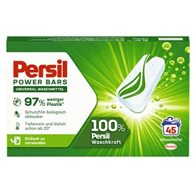 Afbeelding van Persil Power Bars Universal wasmiddel (45 wasladingen), voorgedoseerd in duurzame verpakking