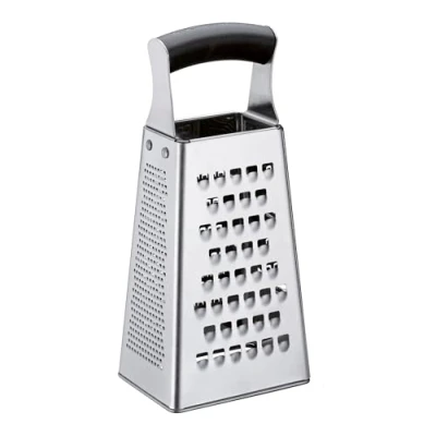 Afbeelding van Küchenprofi Master Grip Vierkante rasp, van roestvrij staal, vlijmscherpe messen met fijne tester, vaatwasmachinebestendig, groenteschaaf, kaasrasp, kruidenschaaf, appelrasp, 23,5 cm hoog
