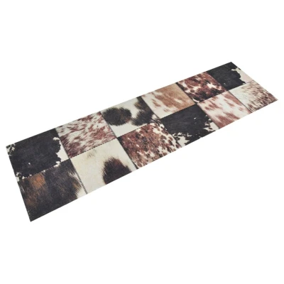 Afbeelding van vidaXL Keukenmat wasbaar dierenhuidprint 45x150 cm fluweel