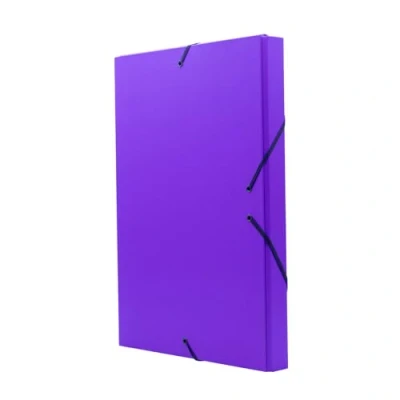 Afbeelding van Raylu Paper Projectmap Matt A4 met 3 cm rugbreedte, stevige kartonnen map en elastische sluiting voor schoolprojecten of kantoor, formaat 34 x 24 (violet)