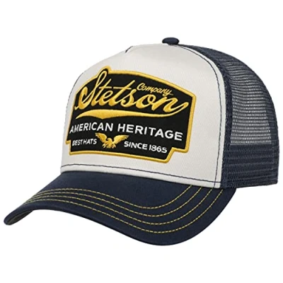 Afbeelding van Stetson American Heritage Trucker Pet Small Kinderen/Heren mesh cap baseballpet snapback met klep voor Zomer/Winter One Size donkerblauw