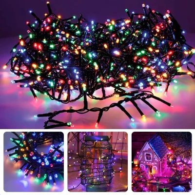 Afbeelding van Cheqo® Kerstverlichting Kerstboomverlichting Kerstlampjes LED Lichtsnoer 3 Meter Multicolor Voor Binnen en Buiten Waterdicht