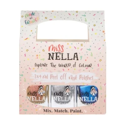 Afbeelding van Miss Nella To The Moon And Back Nagellak, set van 3, goud, zilver en blauw, verwijderbare nagellak voor kinderen, peel off, op waterbasis, geurneutraal