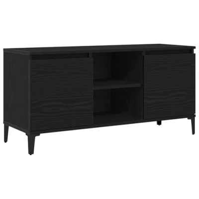 Afbeelding van vidaXL TV Meubel Zwart eiken Bewerkt hout 102 x 35 50 cm