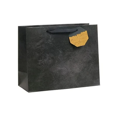 Afbeelding van UK Greetings Grote geschenktas voor hem/haar/vriend verjaardagen, afstuderen en andere evenementen zwart ontwerp