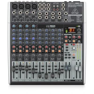 Afbeelding van Behringer X1622USB Premium Mixer, 16 input 2/2 bus met XENYX microfoon voorversterkers en compressors, British EQ, 24 bit Multi FX processor USB /audio interface