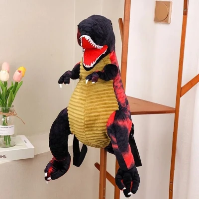 Afbeelding van Dinosaurus rugtas rugzak kussen Dino rood 53 x 40 cm