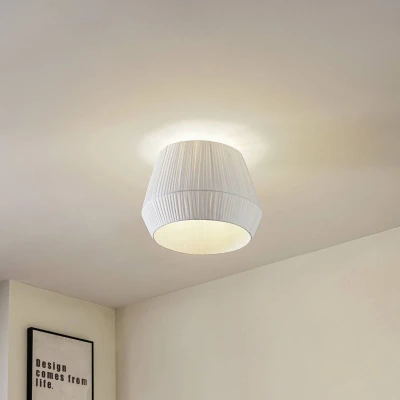 Afbeelding van Lindby Vitore plafondlamp, Ø 50 cm, textiel, wit