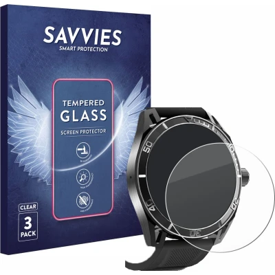 Afbeelding van Savvies Schermbeschermer van gepantserd glas, Smartwatch beschermfolie, Transparant