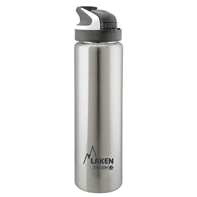 Afbeelding van Laken herbruikbare thermische fles top van roestvrij staal met automatische dop en veiligheidssluiting, 750 ml, zilver