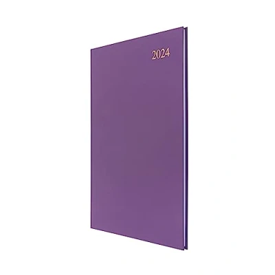 Afbeelding van Collins Essential A4 Dagboek Week to View Planner 2024 Complete Dagelijks Wekelijks en Maandelijks formaat (Paars)