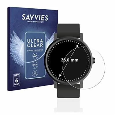 Afbeelding van Savvies (6 Stuks) Schermbeschermer voor Horloges (Rond, ø: 36 mm) Screen Protector Ultra Transparant