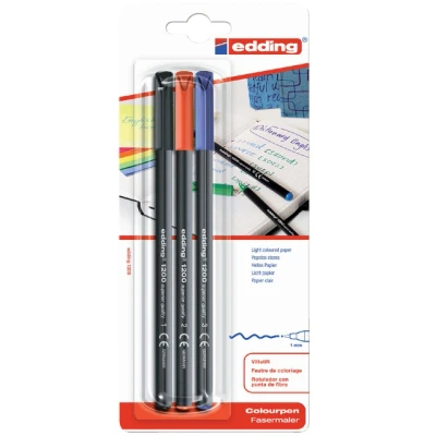 Afbeelding van Fineliner edding 1200 001 003 fijn assorti blister à 3 stuks