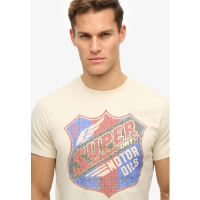 Afbeelding van Superdry Gasoline Graphic Relaxed T shirt Met Korte Mouwen Beige L Man