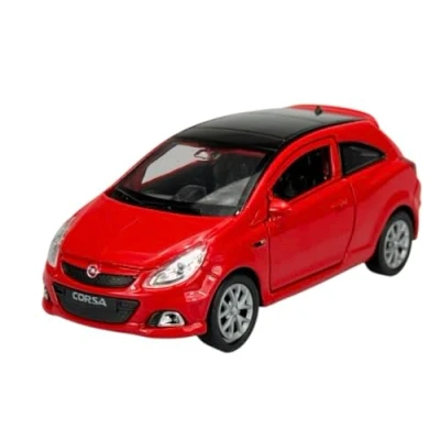 Afbeelding van Welly Opel Corsa OPC D rood 3 deuren ca 1/34 1/39 metalen model auto Die Cast Nieuw in doos