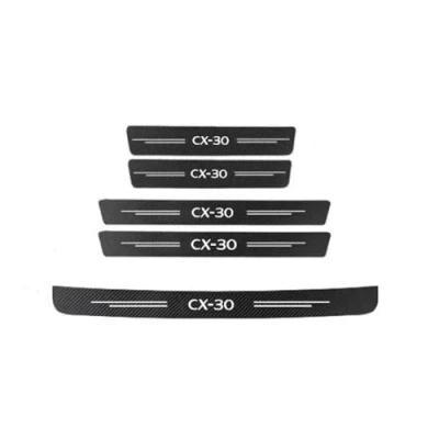 Afbeelding van SANQIUTOU 5 Stuks Auto Instaplijsten Protector Stickers Voor Mazda CX 30 CX30 2020 2021 2022 2023 2024,Koolstofvezel Dorpel Cover Autodeur Stappen Decoratie Accessoire