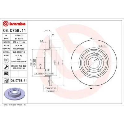 Afbeelding van Brembo Remschijven 08.D758.11
