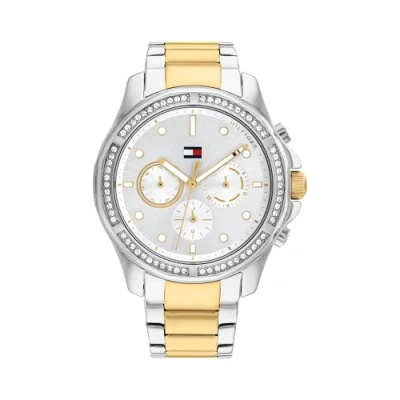 Afbeelding van Tommy Hilfiger Sport Chronograaf, Dames, Maat: One Size, Silber/silber/gold/silberweiss/zweifarbig