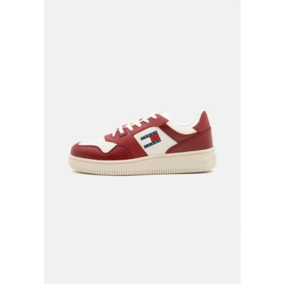 Afbeelding van Tommy Jeans NEW Retro Basket Sneakers laag, Dames, Maat: 36, Magma red Leer en textiel