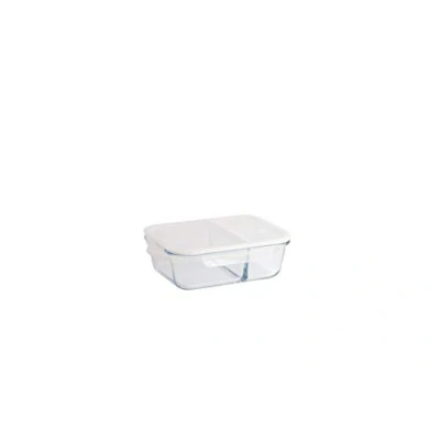 Afbeelding van Vershoudbakje Pebbly Rechthoek Plastic 1450 ml 2 Compartimenten