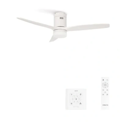 Afbeelding van CREATE / WINDCALM S/Plafondventilator met wit licht controller en afstandsbediening 40 W, stil, Ø 112 cm, 6 snelheden, 3 lichttemperaturen, timer, zomer winterfunctie