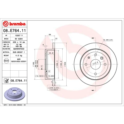 Afbeelding van Brembo Remschijven 08.E764.11