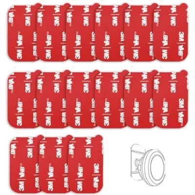 Afbeelding van D.SKING 15 stuks rechthoekige 3M zelfklevende vervangingsset voor magnetische auto dashboard telefoon mount basisstickers onderdelen dubbelzijdige VHB tape kleefpads (rood)