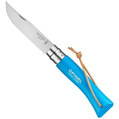 Afbeelding van OPINEL N07 Azul cian con enlace de cuero