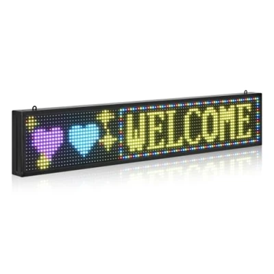 Afbeelding van VEVOR Programmeerbaar LED scherm met scrollfunctie P10, volledig in kleur, 99 x 19 cm