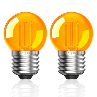 Afbeelding van Luxvista 2W E27 LED Vintage Gloeilamp,G40 Gloeilamp Warm Licht 2000K Retro Edison Gloeilampen Mini voor Wieg Verlichting,Equivalent 20W, Niet Dimbaar,2 Stuks