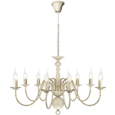 Afbeelding van Kroonluchter wit metaal 8 x E14 lampen