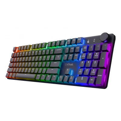 Afbeelding van Trust GXT 868 Torix Draadloos Mechanisch gaming toetsenbord Full RGB White Switches Qwerty US Zwart