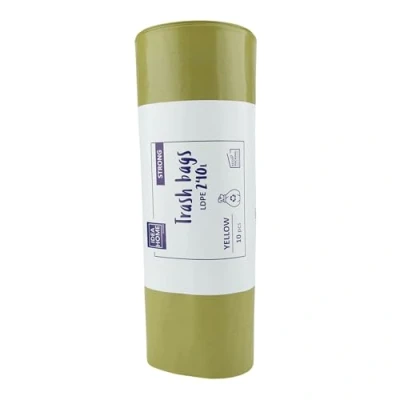 Afbeelding van IDEA HOME LDPE Afvalzakken, 10 stuks, ultra duurzame hoezen voor gerecyclede containers, de keuken, 240 l, geel