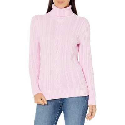 Afbeelding van Amazon Essentials Dames visserskabel coltrui (verkrijgbaar in grote maten), lichtroze, S