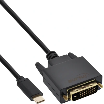 Afbeelding van Kabel inLine USB C DVI 24+1 3.1 1080P M/M 2 meter zwart