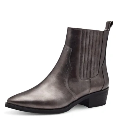 Afbeelding van MARCO TOZZI Chelsea Boots voor dames, spits, met ritssluiting, pewter, 36 EU