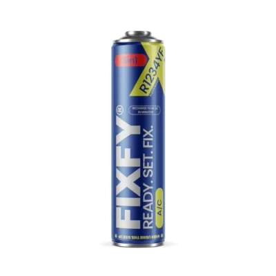 Afbeelding van FIXFY 5 in 1 reserve koelmiddelset R1234YF: complete oplossing voor airconditioning de auto vanaf 2017 (olie, droogmiddel, afdichtmiddel, uv kleurstof, 500 ml blik)