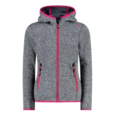 Afbeelding van CMP Knit Tech kinderjas met vaste capuchon titanium fuchsia 116